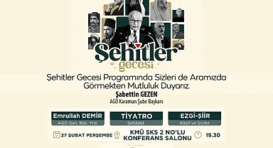 AGD’den Şehitler Gecesi Programı