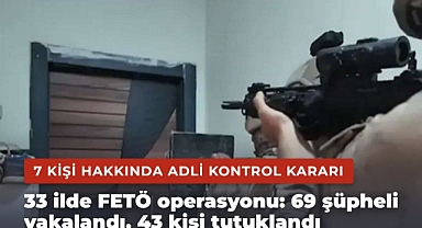 33 ilde FETÖ operasyonu: 69 şüpheli yakalandı, 43 kişi tutuklandı